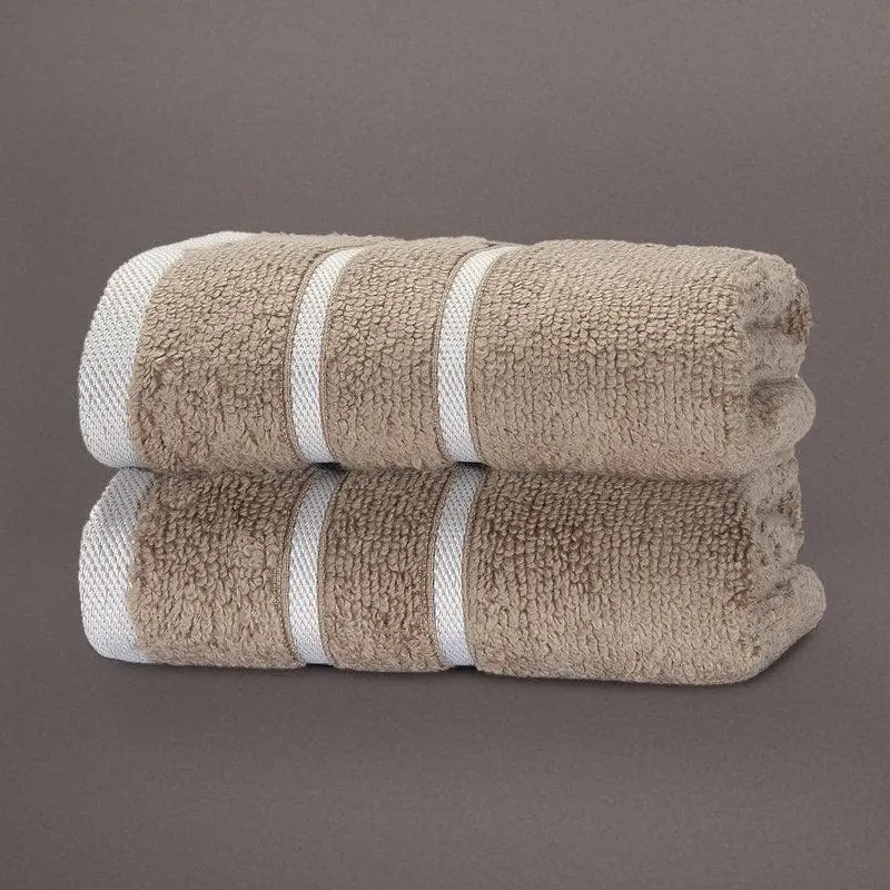 Beige Oh-so-soft Hand Towel (Set of Two) media 1