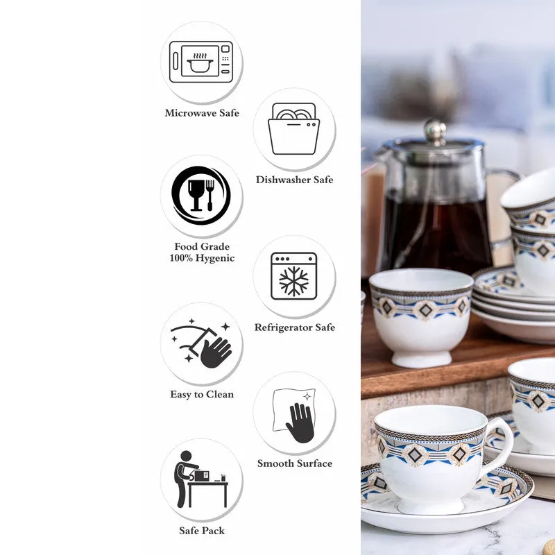 Sonaki Siso Ethic Cup & Saucer Set (170 ML) - Twelve Piece Set media 3