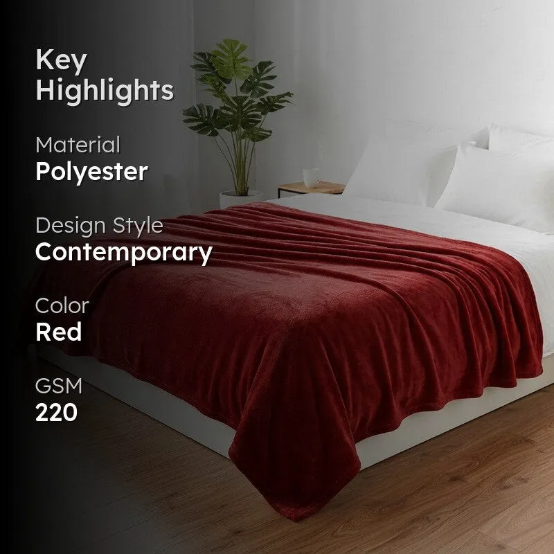 Soft Elite I Blanket(Red) - 220 GSM media 2