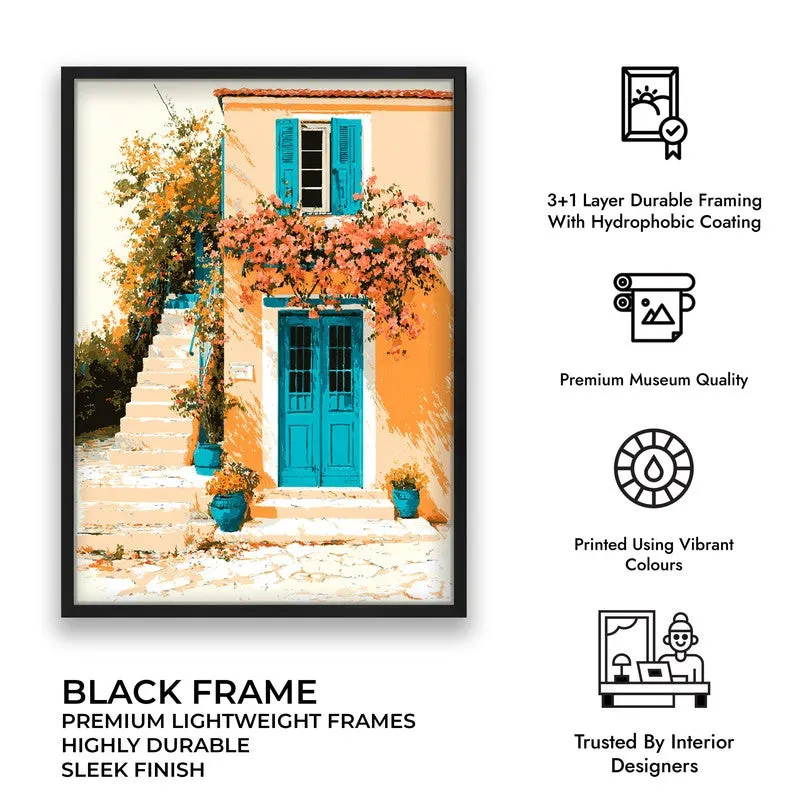 Floral Cascade Canvas Wall Painting - Black Frame media 9