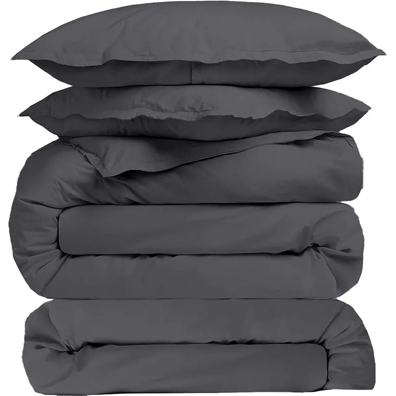 Evelyn 100% Cotton Satin Weave Bedding Set - Grey - 400 TC media 6