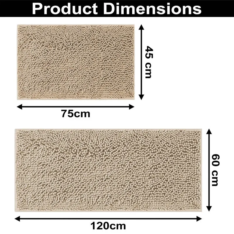 MonoSoft Microfiber Bath Mats (Beige) - Set Of Two media 8