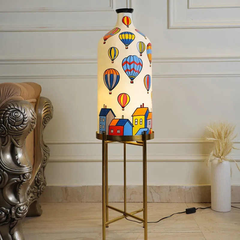 Dream Drift Hand Painted Glass Floor Lamp With Stand media 3