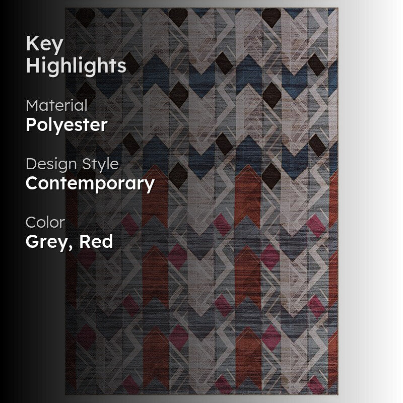 Stella Geometric Carpet - Grey media 2