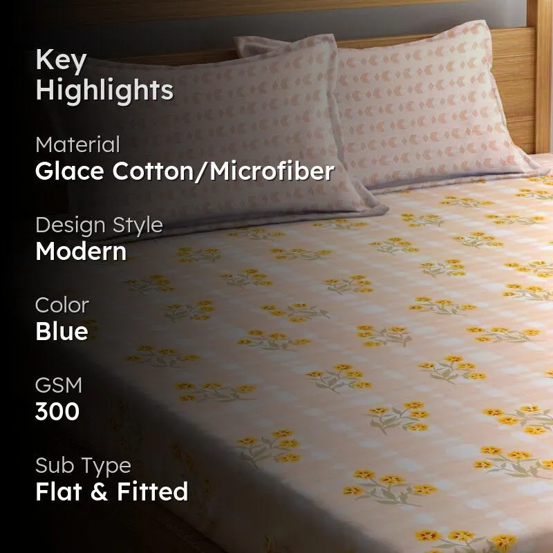Slumbering Flora Microfiber Bedsheet - 300 GSM media 2