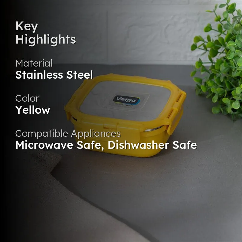 Fresh Savour Microwave Safe Lunch Box (Yellow) - 300 mL media 2