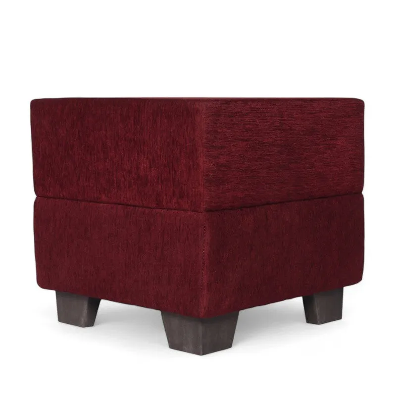 Krixon Pine Wood Pouffe - Maroon media 3