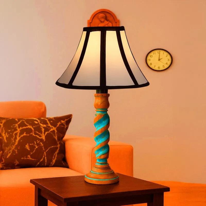 Elara Evara Wooden Table Lamp - Multicolor media 1