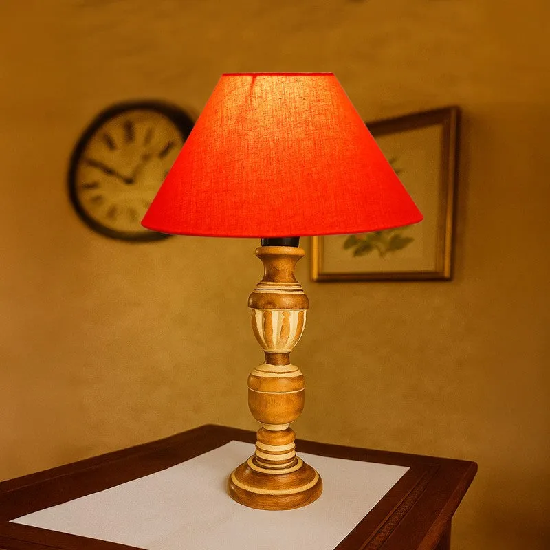 Zenrae Lume Wooden Table Lamp - Orange media 3