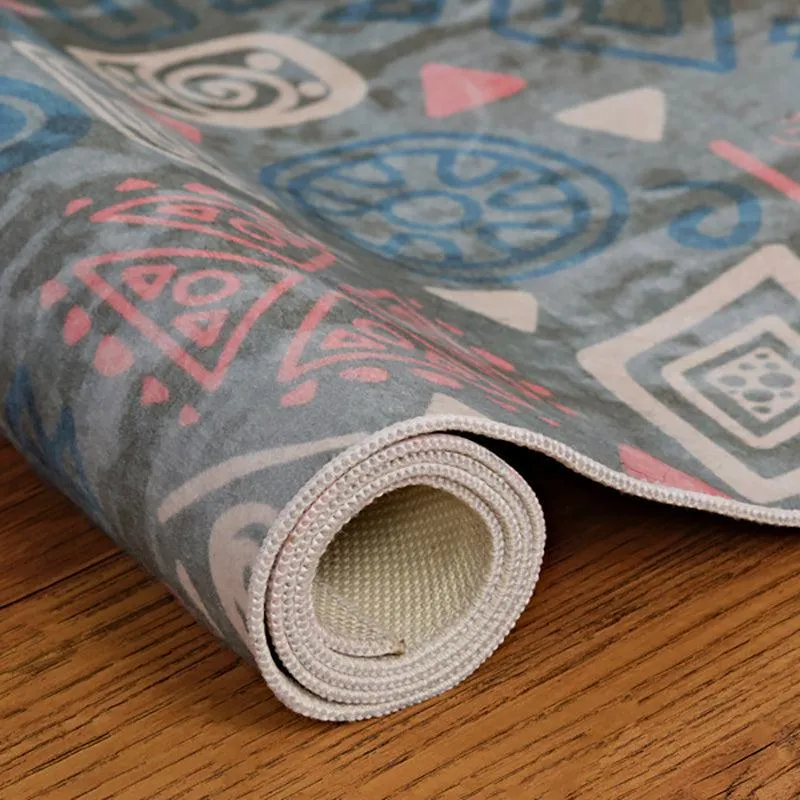 Silmarillion Abstract Polyester Anti-Skid Carpet - Grey & Blue media 4