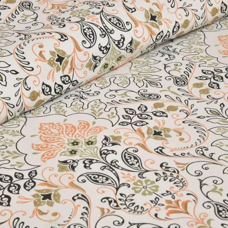 Mughal Jaali Printed  Cotton Bedsheet (Green & Beige (120 TC) - 120 TC media 4