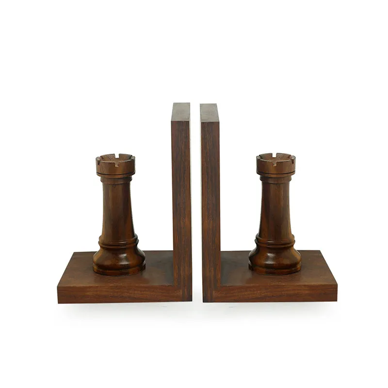 Shatranj Sheesham Wood Book End - Set Of Two media 4