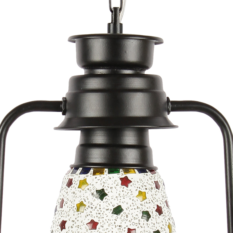 Divyara Mosaic Lantern Glass Ceiling Lamp - Black media 3