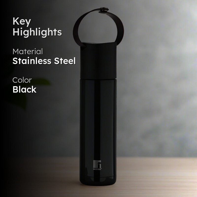 Bergner Walking Thermosteel Hot and Cold Flask (Black) - 500 mL media 2