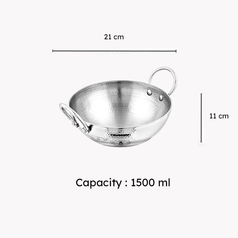 Vintage Allure Hammered Kadhai - 1500 mL image 3
