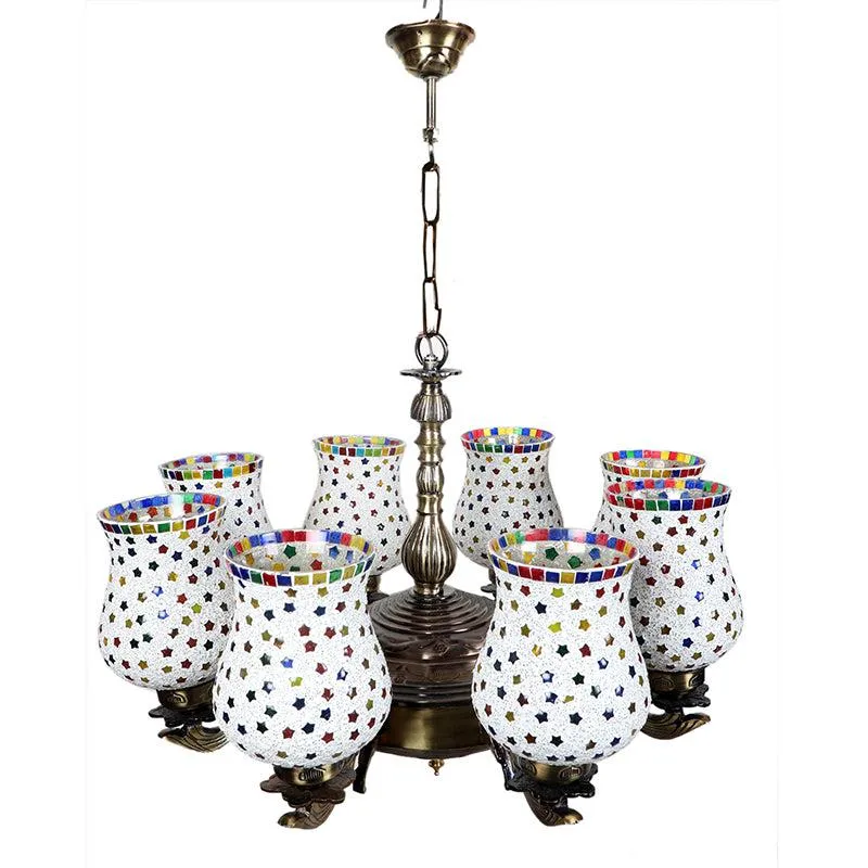 Ekta Vilona Mosaic Golden Metal Ceiling Lamp - Multicolor media 4