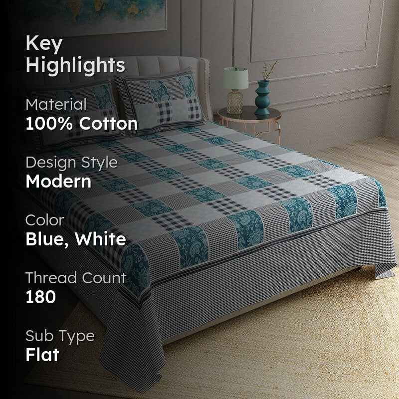 Bali Frangipani Floral Cotton Bedsheet - 180 TC media 2