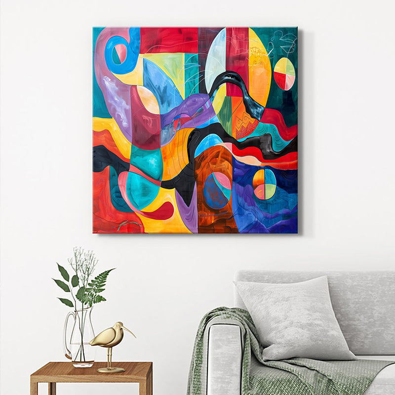Colored Geometric Angles Wall Painting