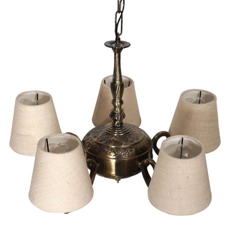 Whimsical Conical Golden Antique Ceiling Lamp media 3