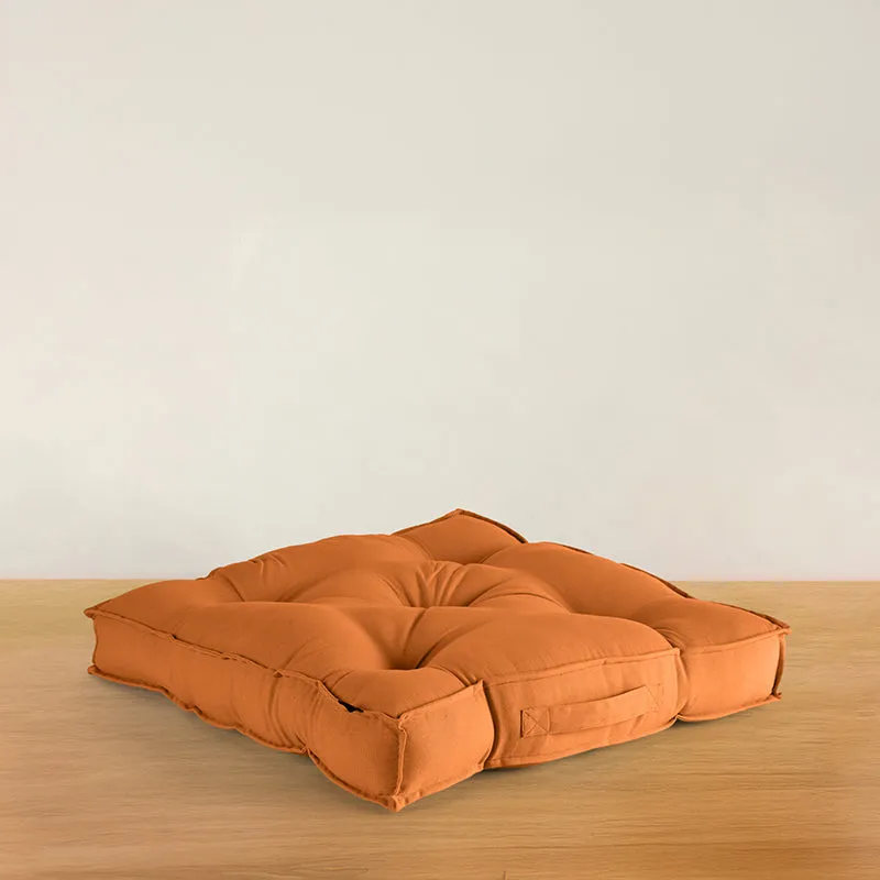 Cushflow Solid Cotton Floor Cushion - Brown media 1