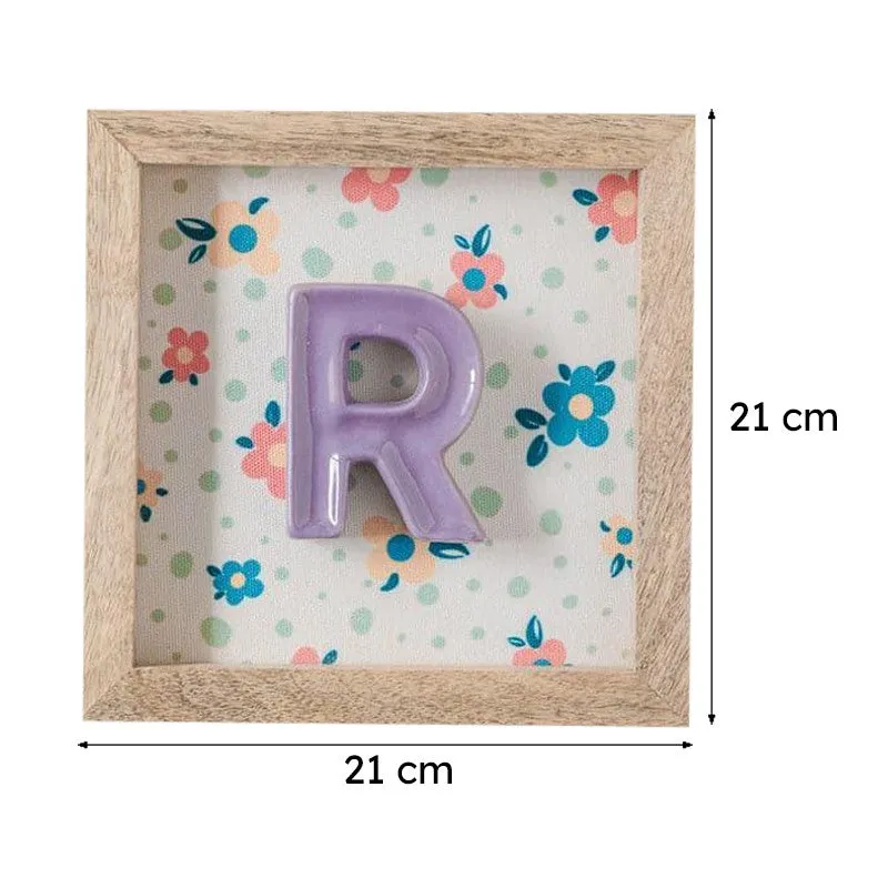 (R) Mini Mottled Mono Ceramic & Wooden Wall Accent - Purple media 6