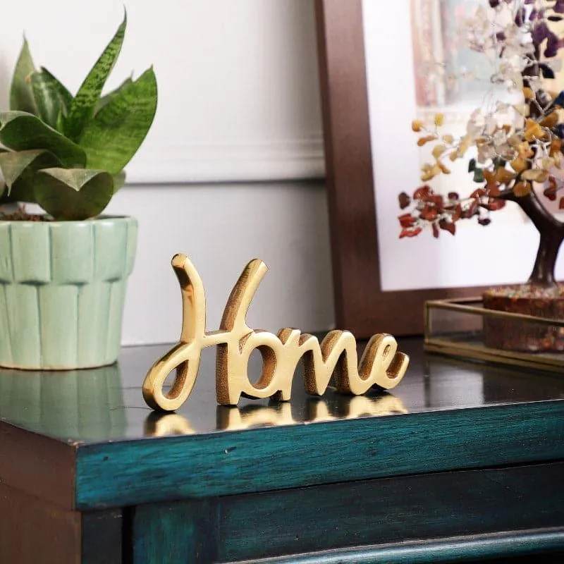 Home Aluminium Typography Showpiece - Gold media 1