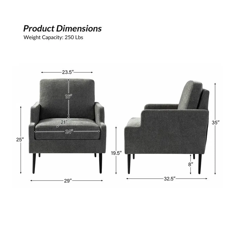 Nexora Neem Wood Accent Chair - Dark Grey media 7