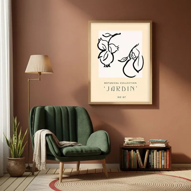 Quiet Yield Canvas Wall Painting With Brown Frame media 1