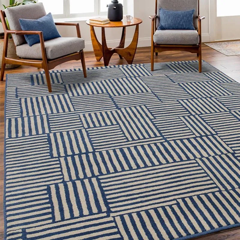 Celeborn Hand Tufted Geometric Wool & Nylon Carpet - Blue media 3