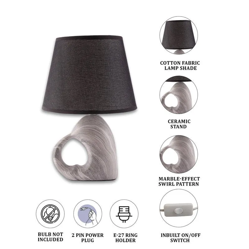 AarviDecor Monroe Decorative Cotton Table Lamp - Black media 7