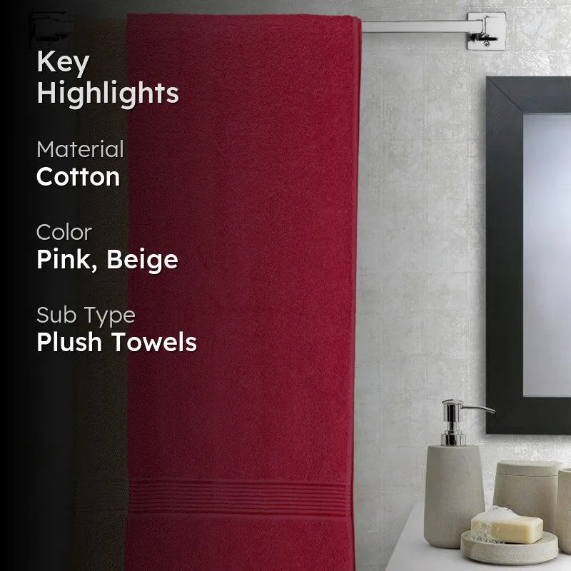 Bodil Bath Towel (Pink & Beige) - Set Of Two media 2
