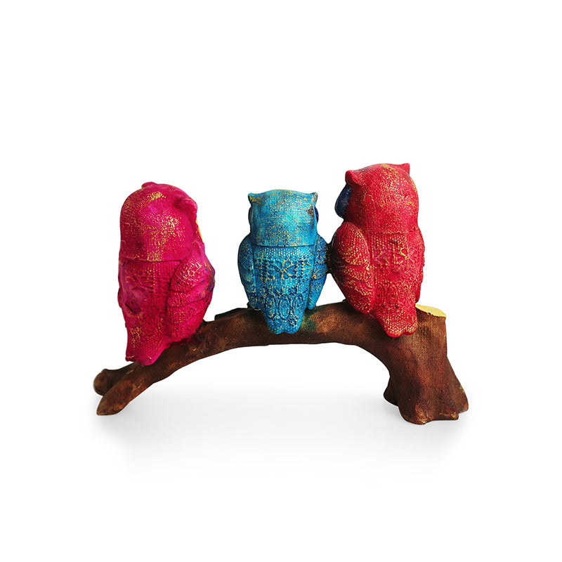 Owl Pals Resin Showpiece - Multicolor media 4