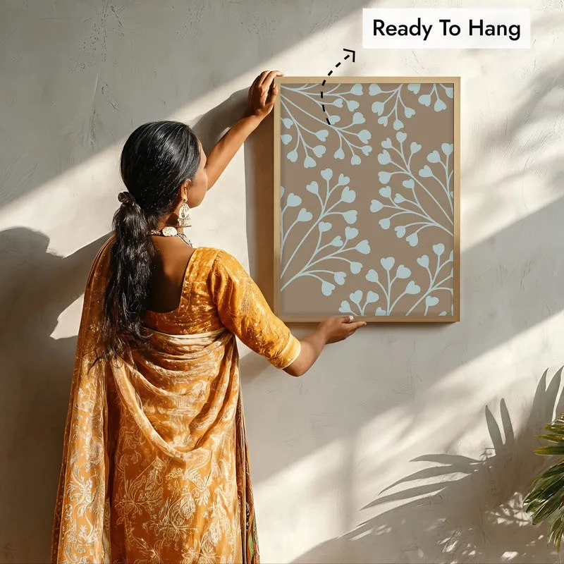 Tundra Bloom Canvas Wall Painting With Brown Frame media 7