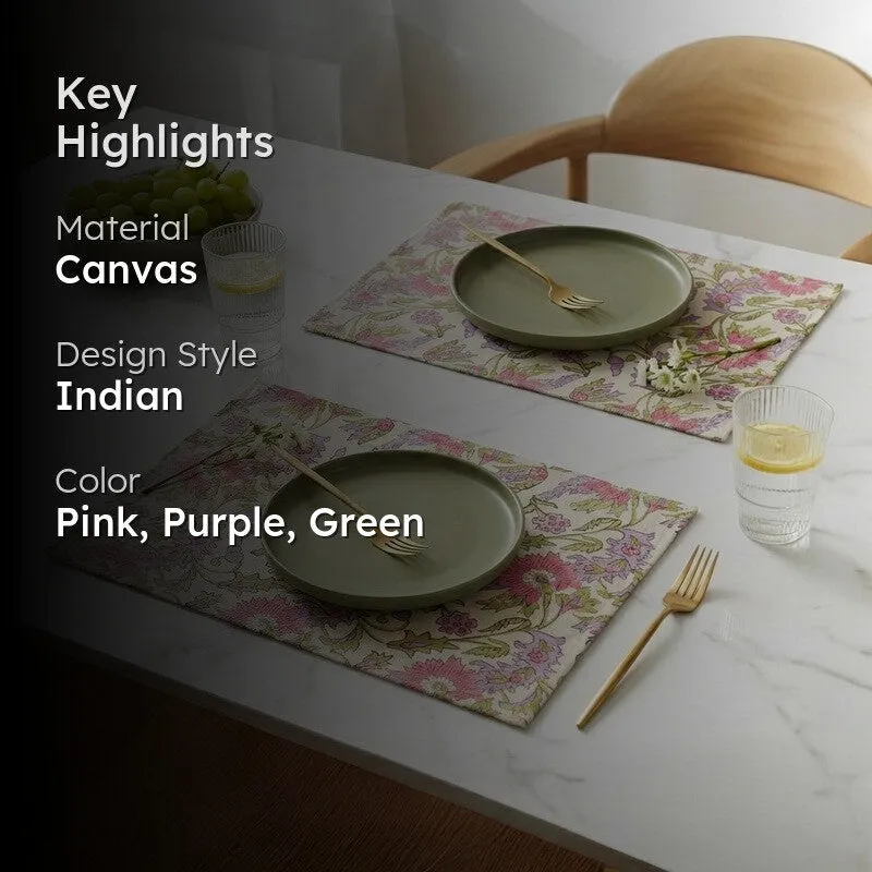 Botanical Bliss Canvas Table Mats - Set Of Two media 2