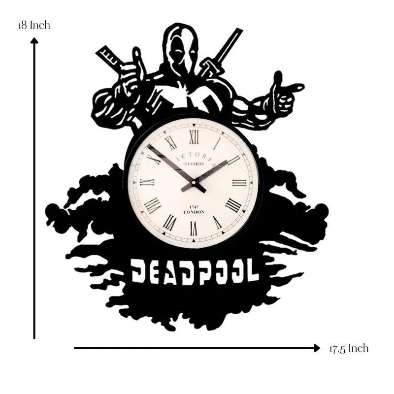 Deadpool Analog Wall Clock Black - Steel media 7