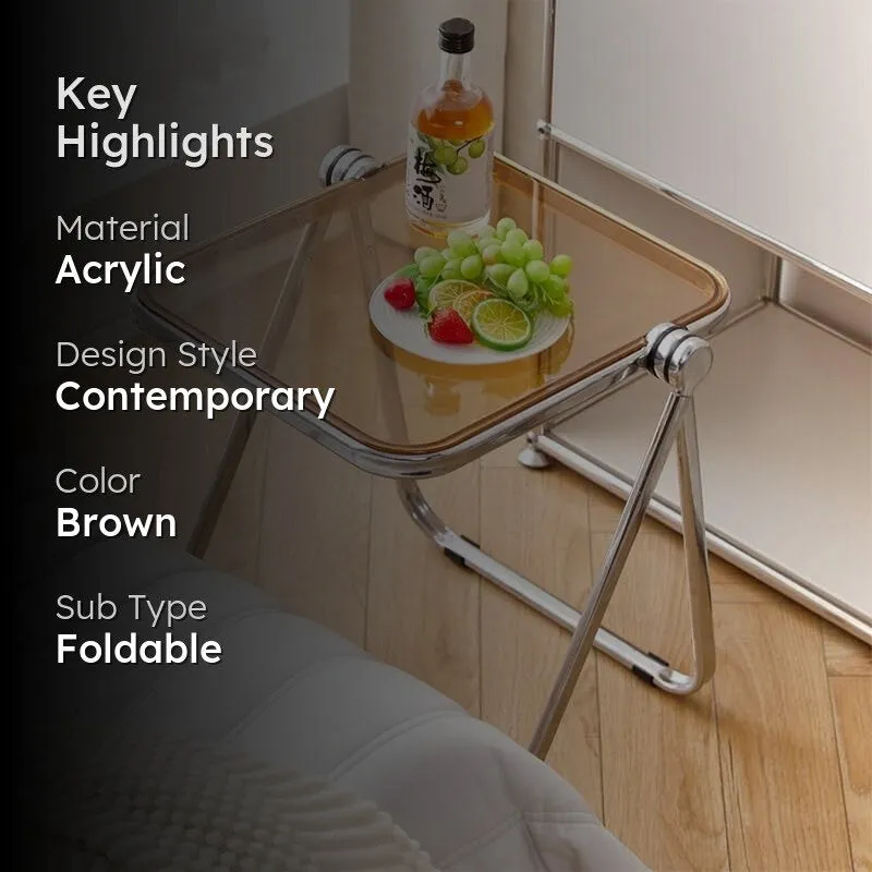 Vistara Brown Acrylic Side Table media 2