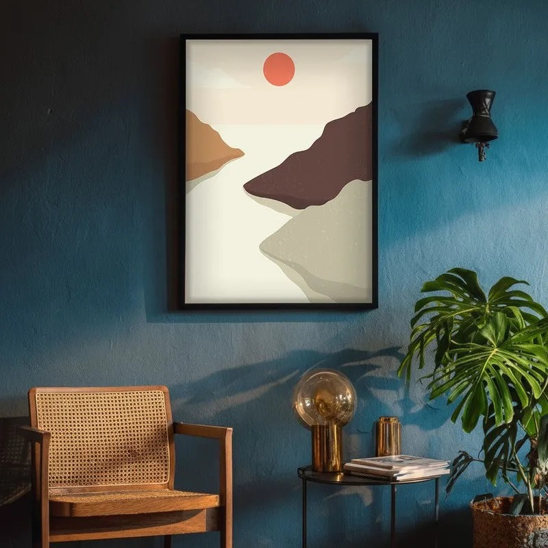 Crimson Horizon Archival Canvas Wall Art - Black Frame media 5