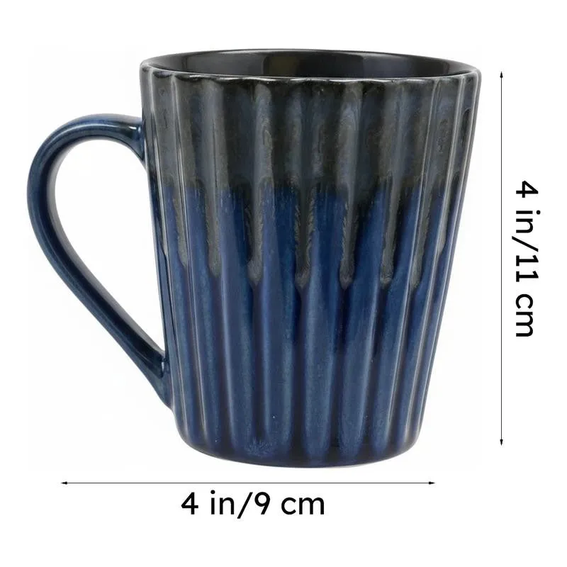 Laroon Ceramic Coffee Mug (300 mL Each/Blue) - Set of Two media 7