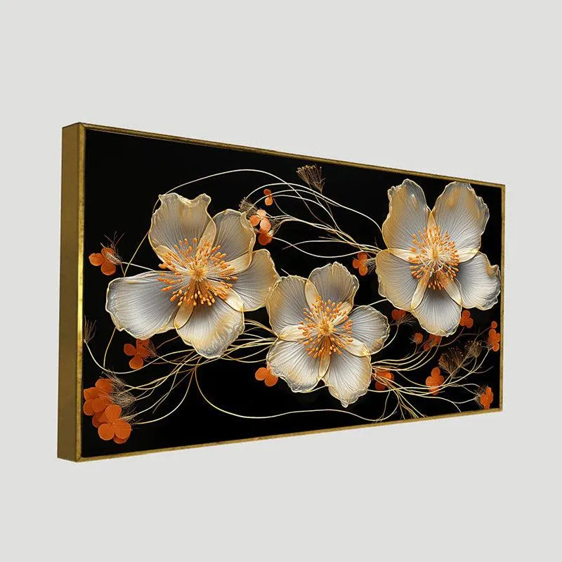 Cauaria Floral Wall Painting With Frame media 7