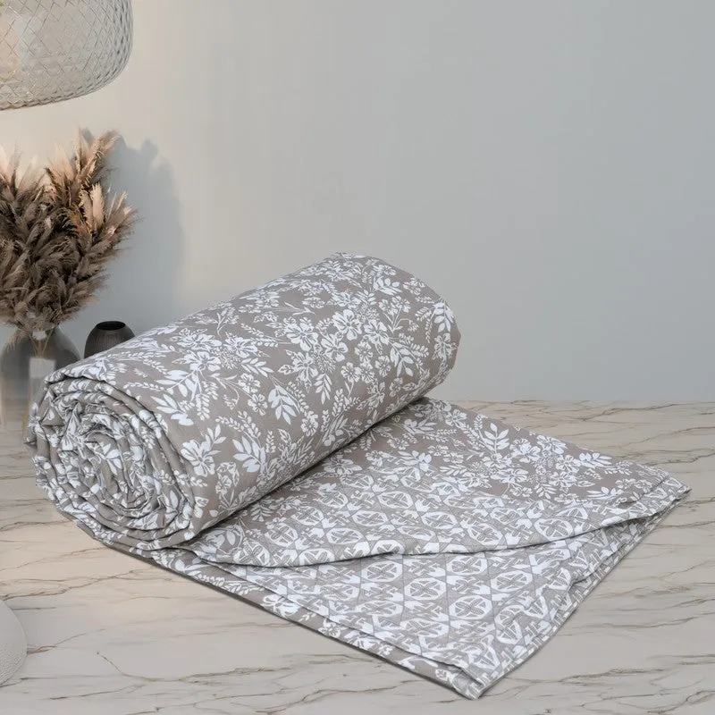 Floral Sprinkle Printed Cotton Dohar (Brown) - 120 GSM media 8