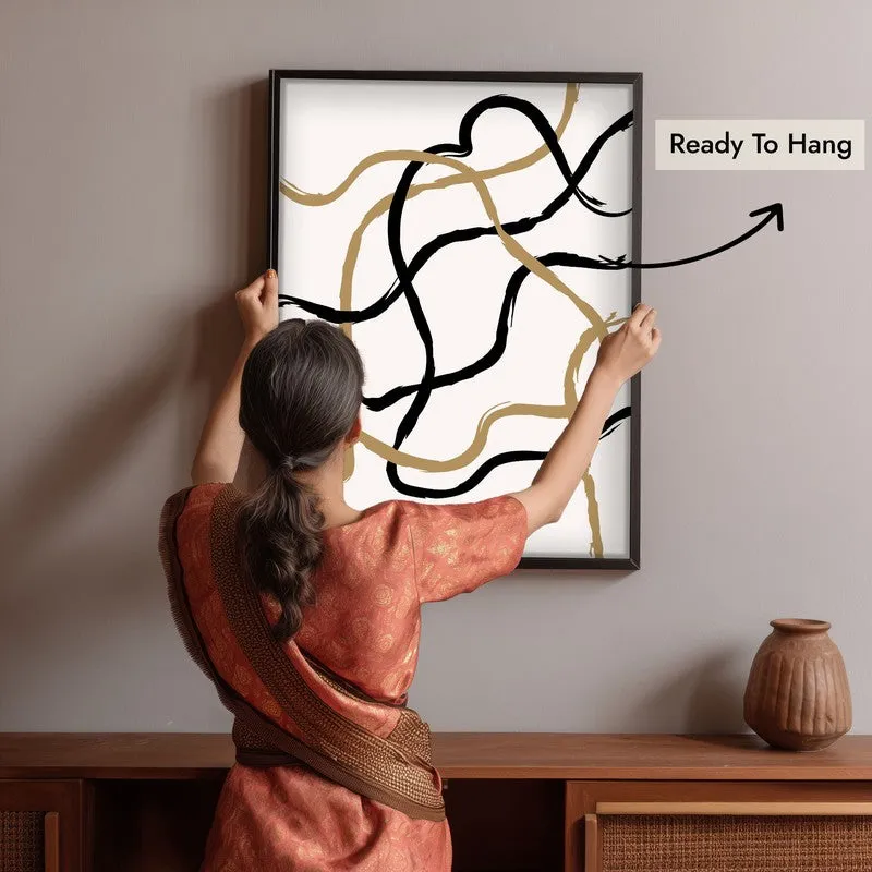 Measured Curve Canvas Wall Painting With Black Frame media 6