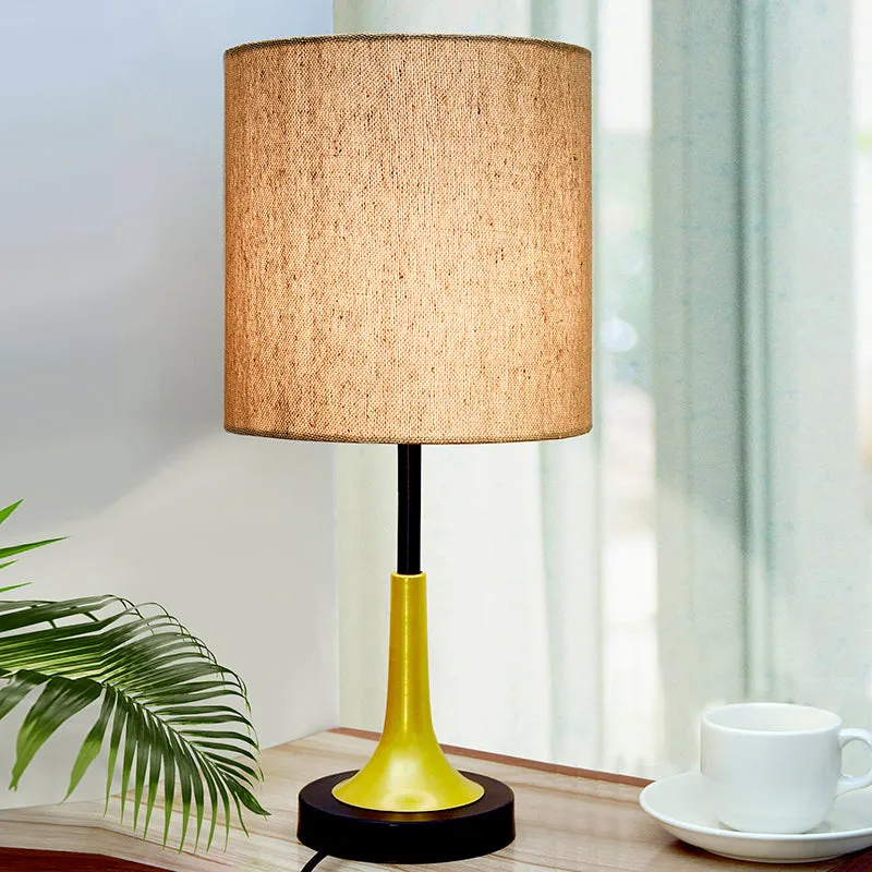 Arialla Drum Metal Table Lamp - Grey,Gold,Black media 1