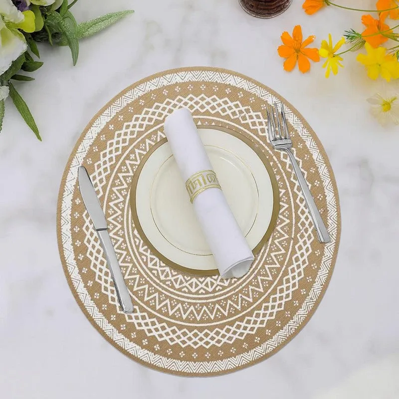 Mandala White Round PVC Table Mats - Set Of Four media 4