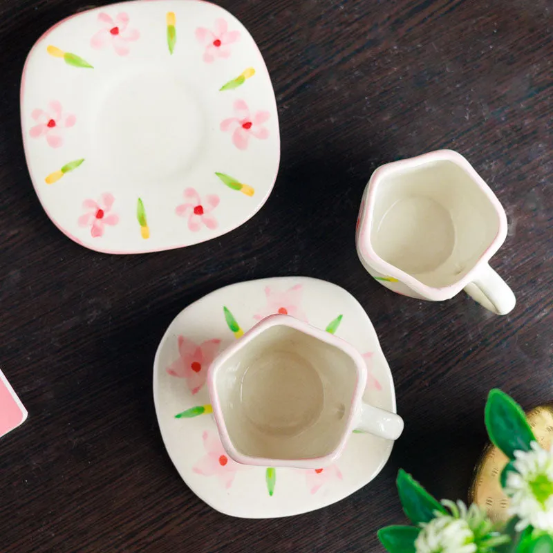 Petal Sip Cup & Saucer (200 mL Each) - Set of Two - 5