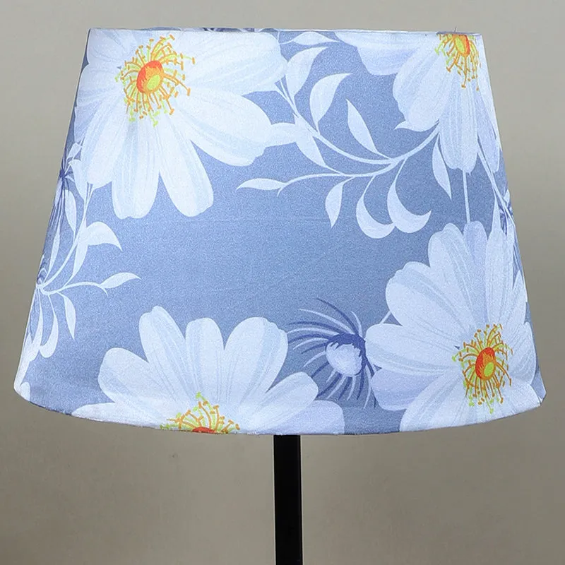 Daisy Blooms Griff Printed Metal Table Lamp - White,Blue,Black media 4
