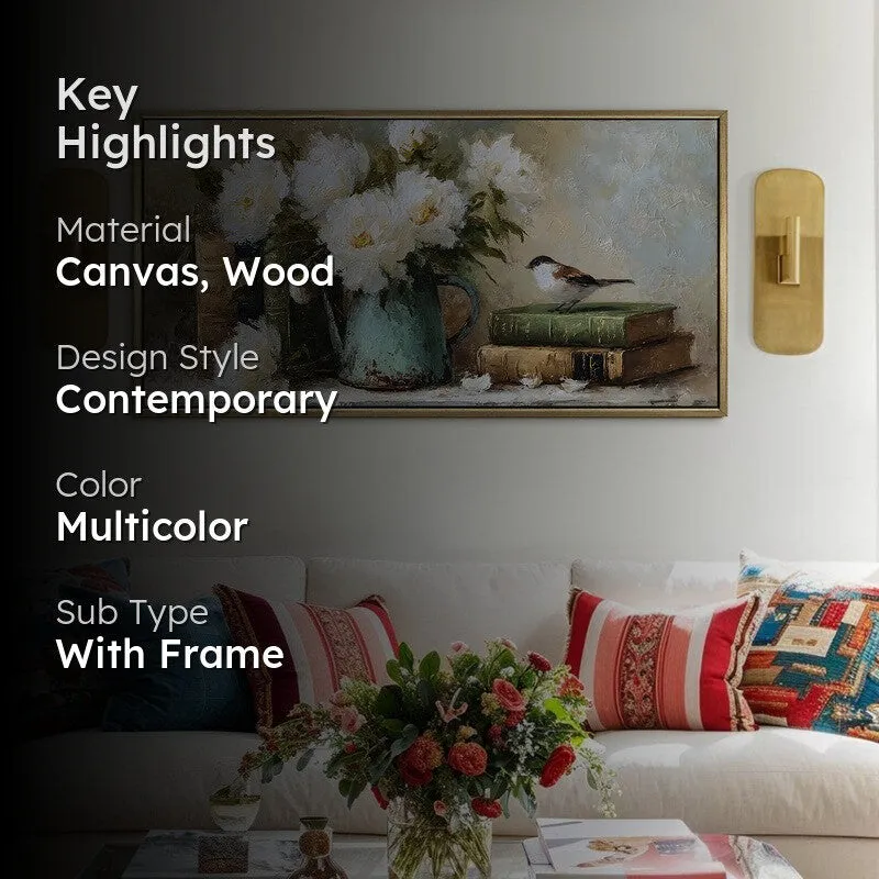 Vintage Charm Canvas Wall Painting With Frame media 2