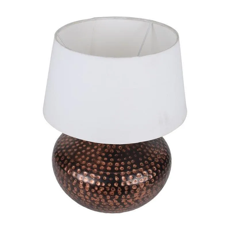 Arohana Fabric Table Lamp - White,Bronze media 3