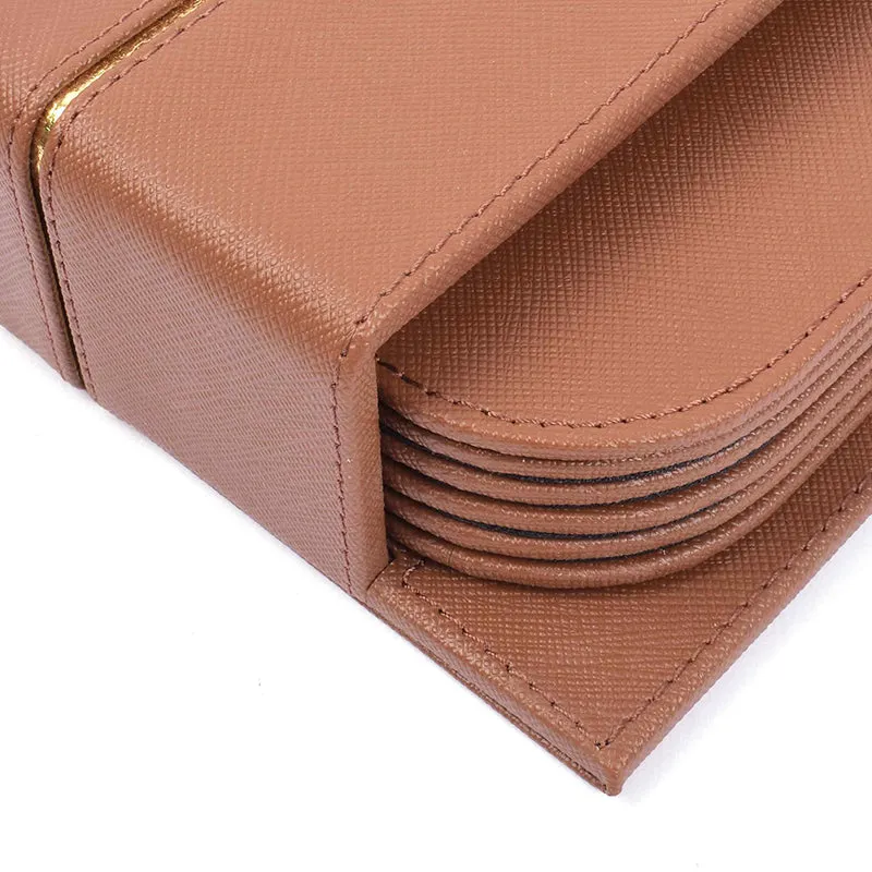 Ceastra Faux Leather Coaster (Brown) - Seven Piece Set media 6