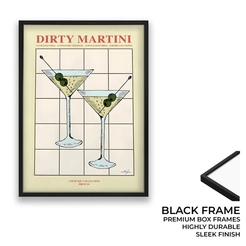 Dirty Martini Archival Canvas Wall Art - Black media 8