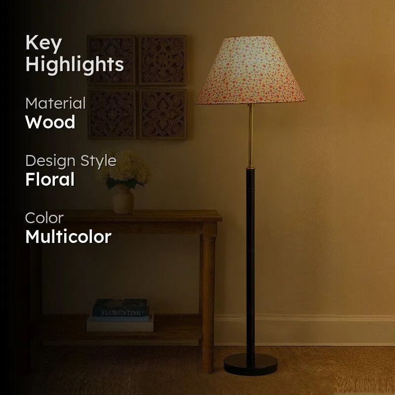 Golden Ray Wooden Floor Lamp - Multicolor media 2